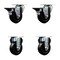 Service Caster 3.5'' Hard Rubber Wheel Swivel Top Plate Caster Set 2 Posi Brakes 2 Rigid, 4PK SCC-20S3514-HRS-PLB-2-R-2 - alternate 1